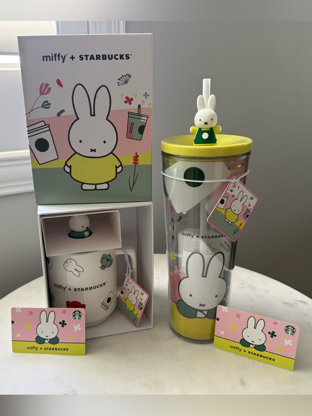 NWT Starbucks x Miffy Collab Cold Cup + Mug + GC’s